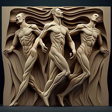 3D model Unknown three toed race Tridactyls (STL)